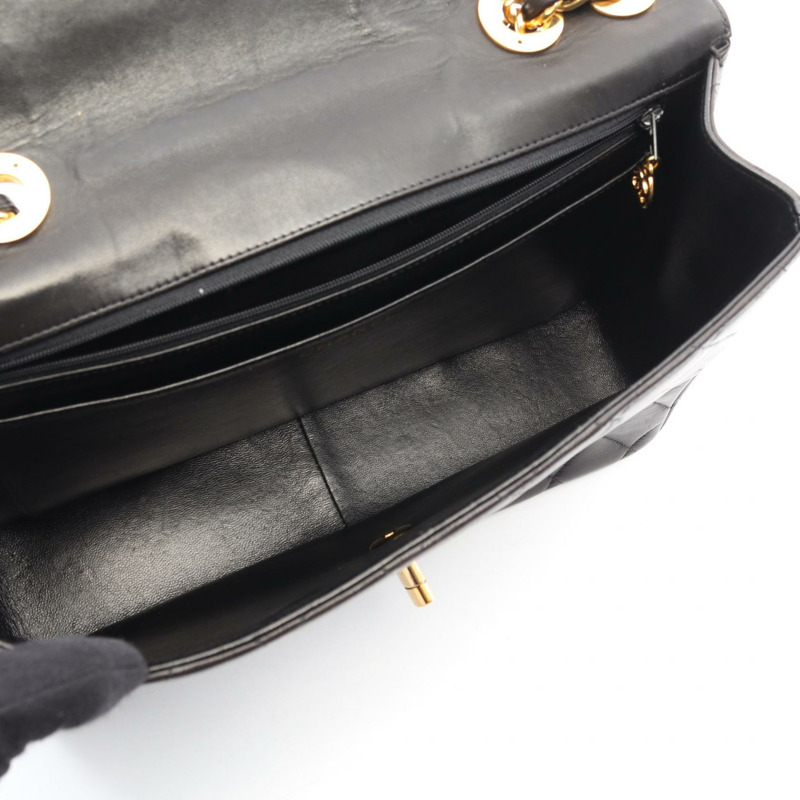 香奈兒 Jumbo Matelasse 30 單翻蓋鏈條肩背包，羊皮材質，黑色，二手，金色五金-2