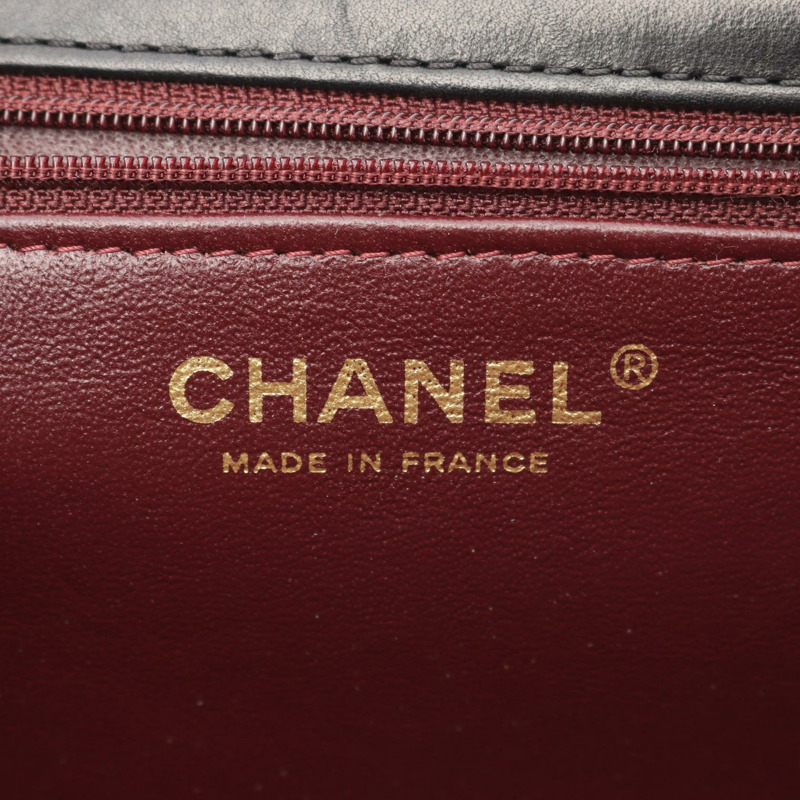 香奈兒 (CHANEL) 絎縫全翻蓋鏈條單肩包,羊皮材質,黑色,二手,女士款,金色五金-3