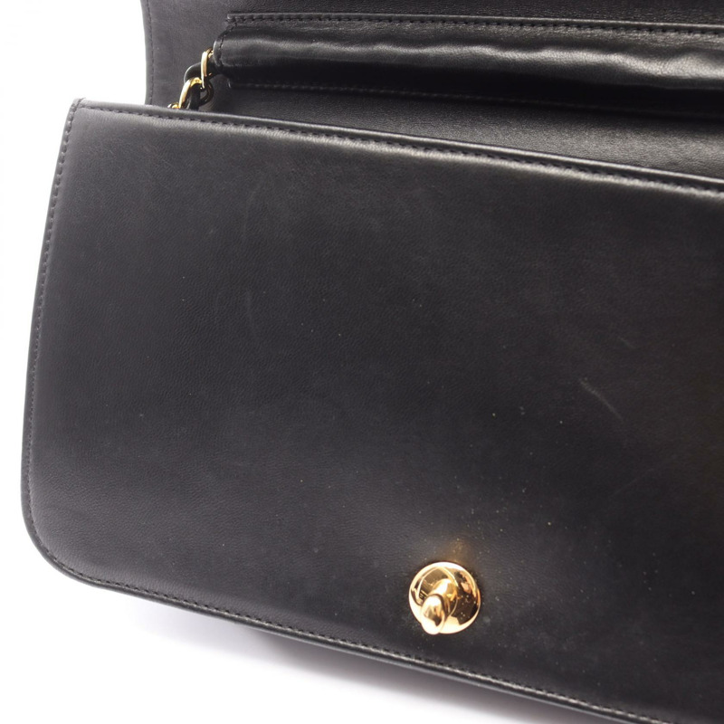 香奈兒 (CHANEL) 絎縫全翻蓋鏈條單肩包,羊皮材質,黑色,二手,女士款,金色五金-7