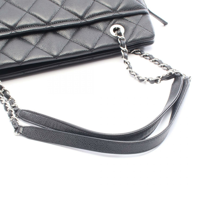 香奈兒 (CHANEL) 絎縫 COCO 標誌手提鏈條肩背包,小牛皮材質,黑色,二手,帶五金配件-6