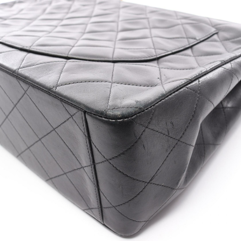 香奈兒 Jumbo Matelasse 34 鏈條肩背包,羊皮材質,黑色,二手,女士款,金色五金-9