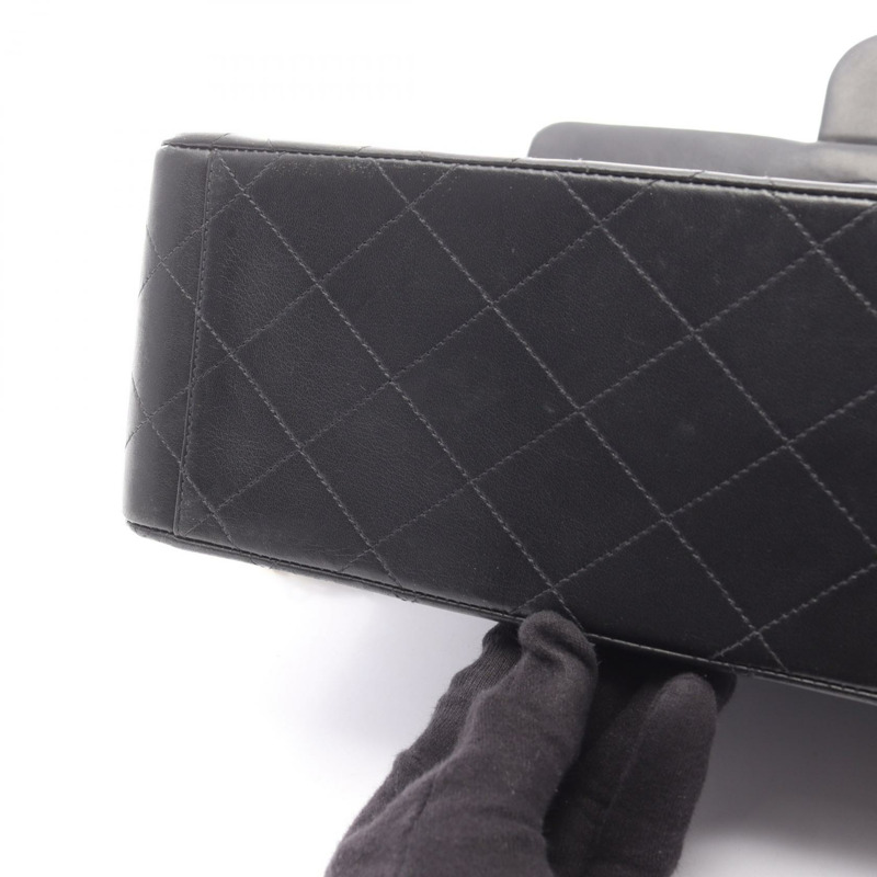 香奈兒 Jumbo Matelasse 34 鏈條肩背包,羊皮材質,黑色,二手,女士款,金色五金-12