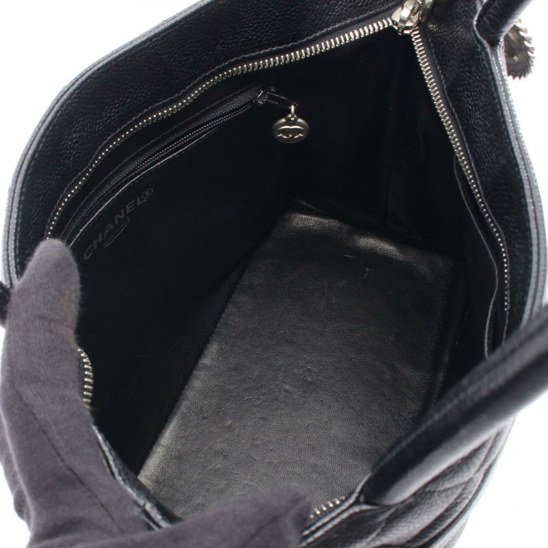 香奈兒 (CHANEL) Medallion 手提包 A01804 小牛皮 黑色 SHW 二手 女士 CC 標誌-2