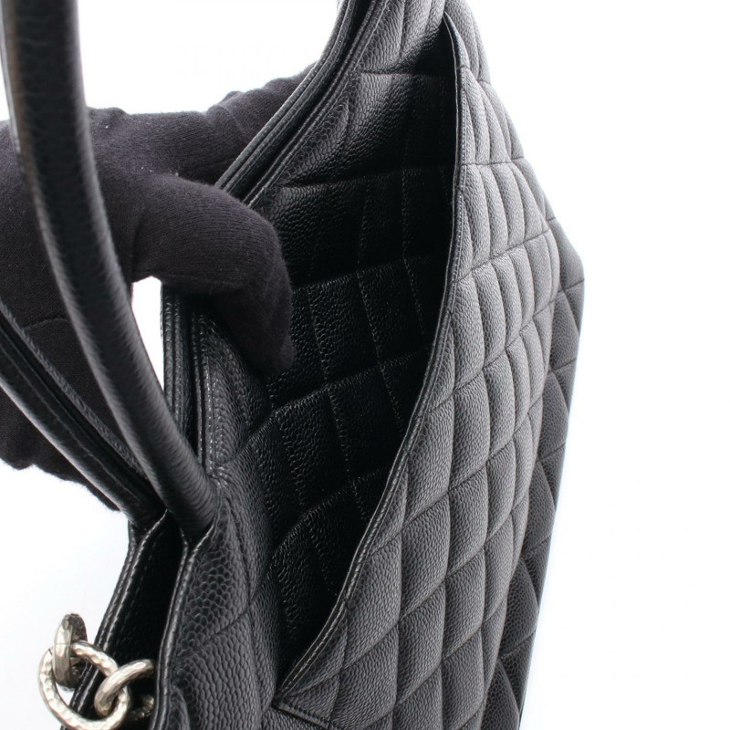 香奈兒 (CHANEL) Medallion 手提包 A01804 小牛皮 黑色 SHW 二手 女士 CC 標誌-5