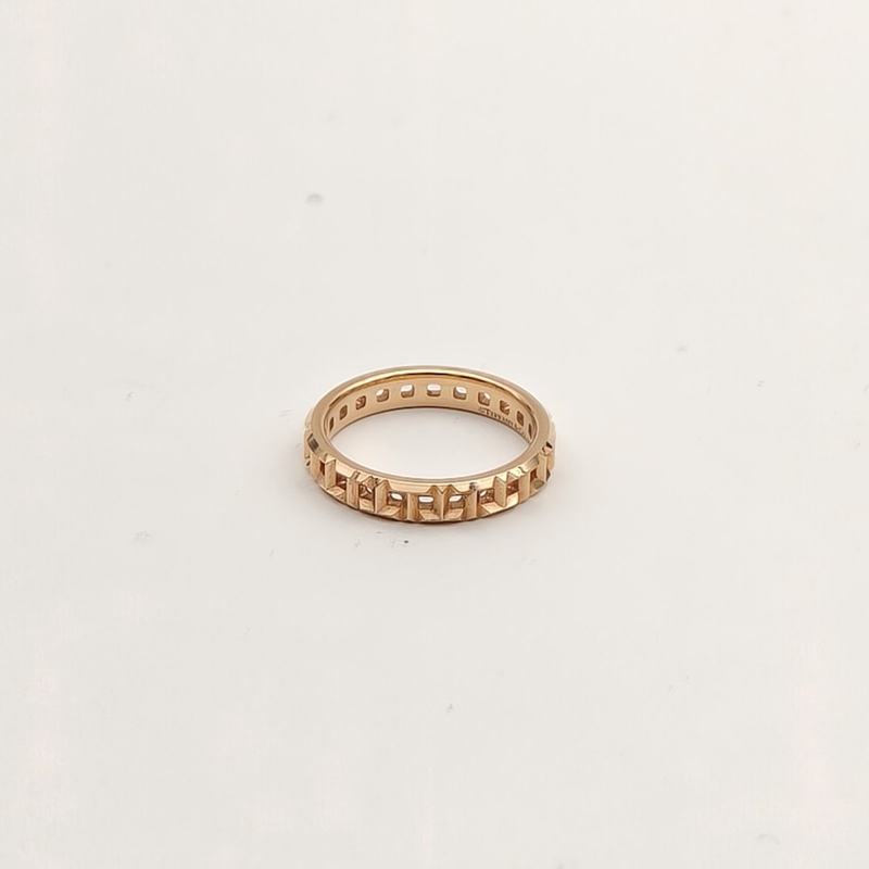 TIFFANY&CO 18K玫瑰金TIFFANY T True鏤空戒指-2
