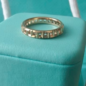 TIFFANY&CO 18K玫瑰金TIFFANY T True鏤空戒指-4