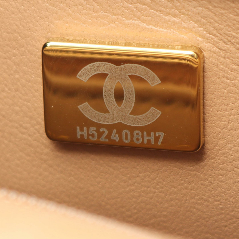 香奈兒 (CHANEL) 絎縫手鍊斜挎包,羊皮材質,駝色,二手,金色五金-4