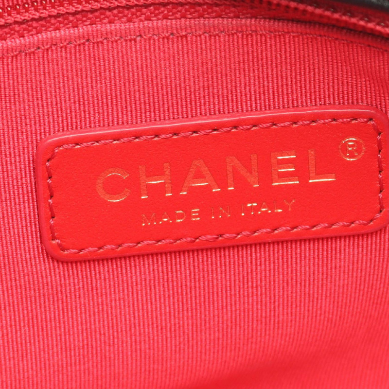 香奈兒 (CHANEL) 絎縫logo鏈條肩背包 AS4190 羊皮黑色二手女士金扣-3