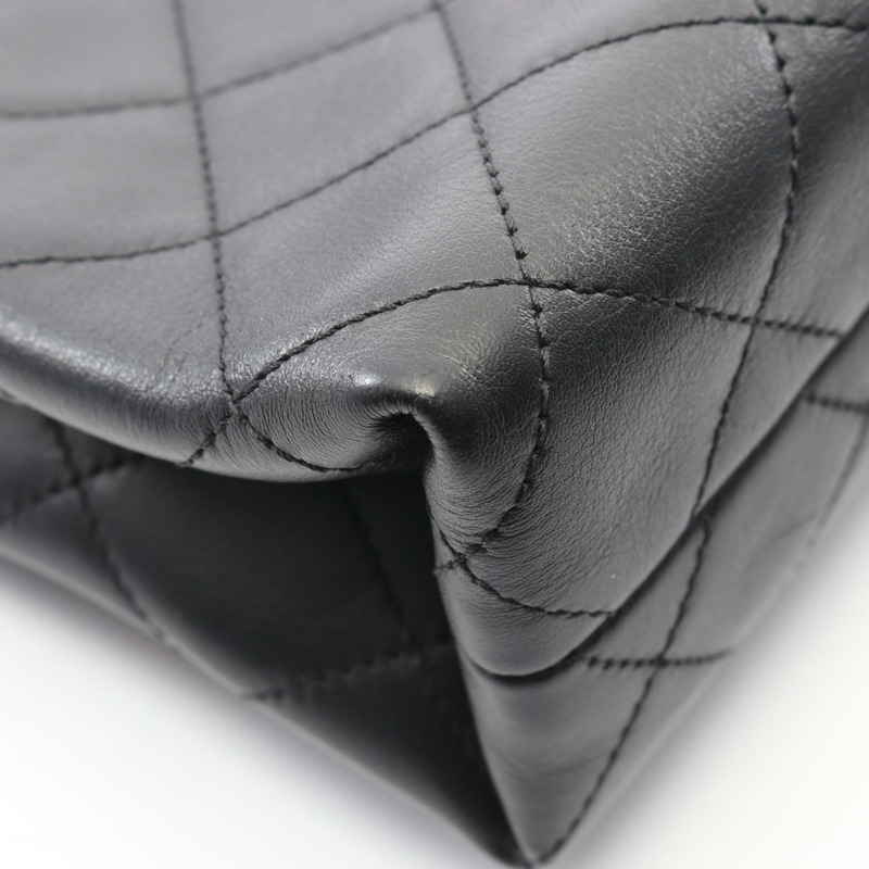 香奈兒 (CHANEL) 絎縫logo鏈條肩背包 AS4190 羊皮黑色二手女士金扣-6