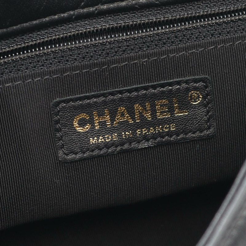 香奈兒 (CHANEL) 絎縫人造珍珠鏈肩背包 AS1202 羊皮 BK 二手金色五金-3