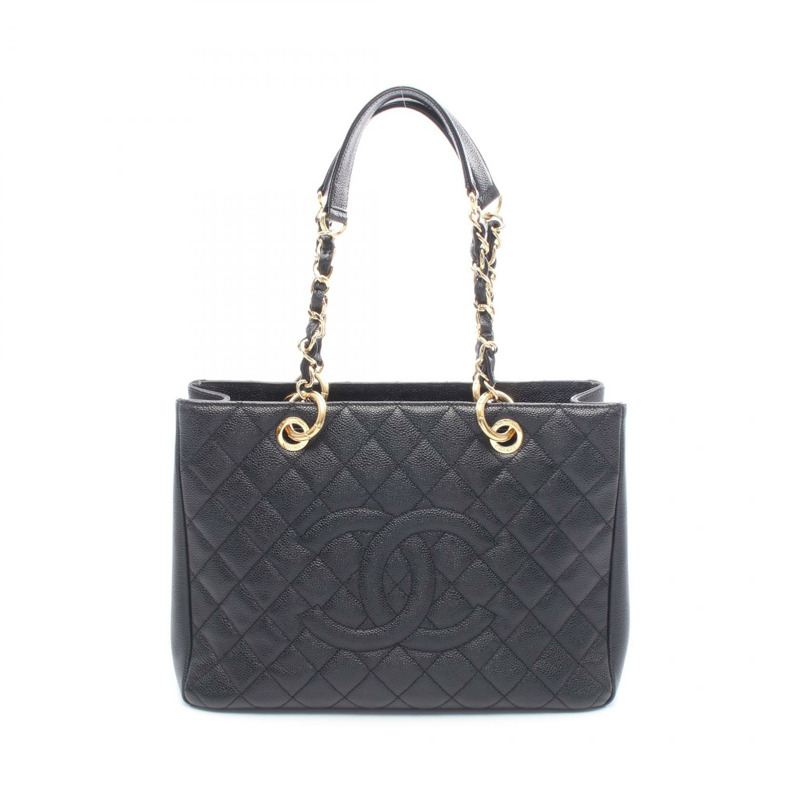 香奈兒 (CHANEL) Matelasse Grand Shopping GST 手提單肩包 A50995 小牛皮 黑色 GHW-0