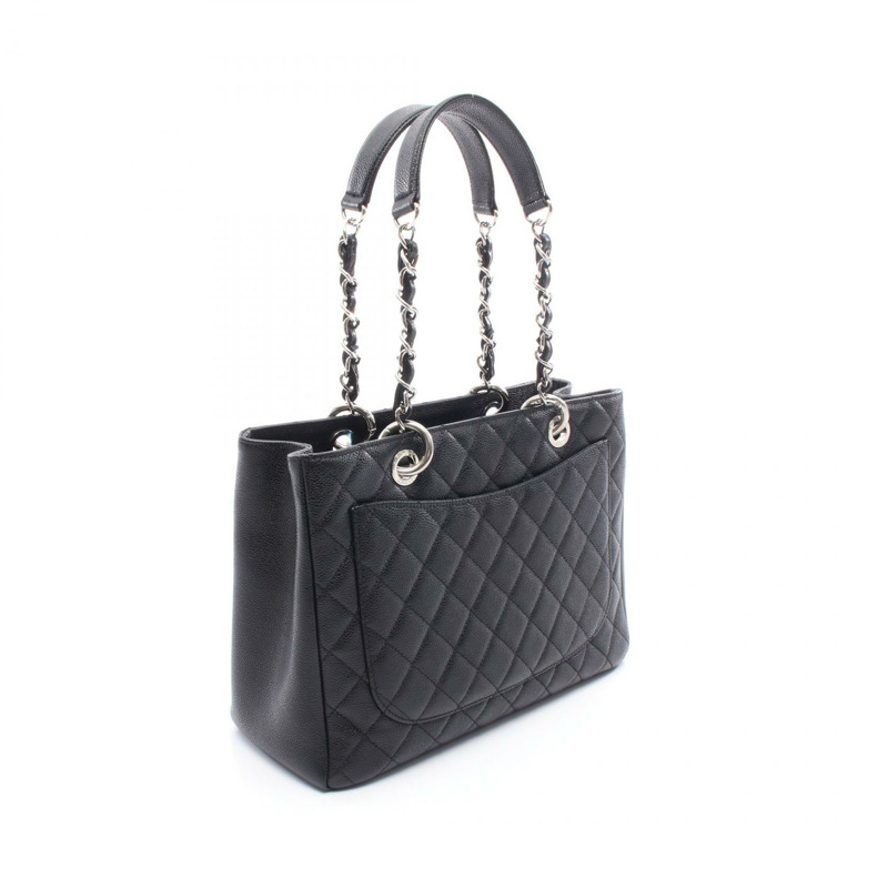 香奈兒 (CHANEL) Matelasse Grand Shopping GST 手提單肩包 A50995 小牛皮 黑色 SHW-1