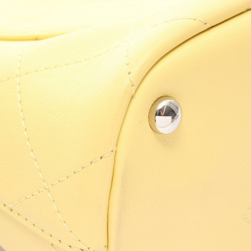 香奈兒 Matelasse 水桶包斜背肩背包 AS0577 皮革 黃色 SHW-6
