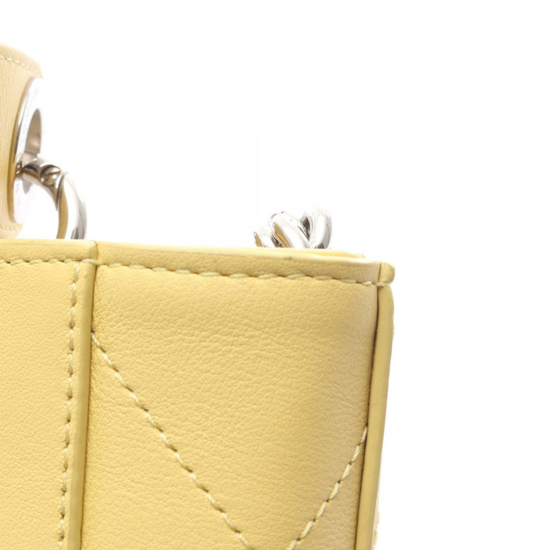 香奈兒 Matelasse 水桶包斜背肩背包 AS0577 皮革 黃色 SHW-7