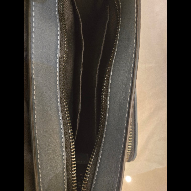 coach 男包 男生斜背包 藍灰色-4