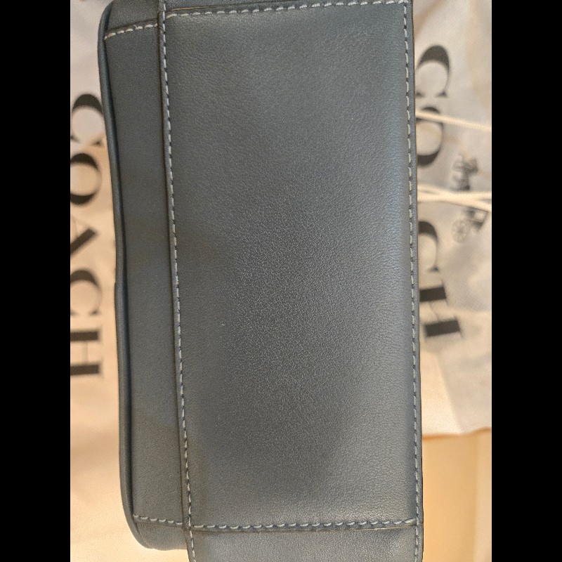 coach 男包 男生斜背包 藍灰色-7