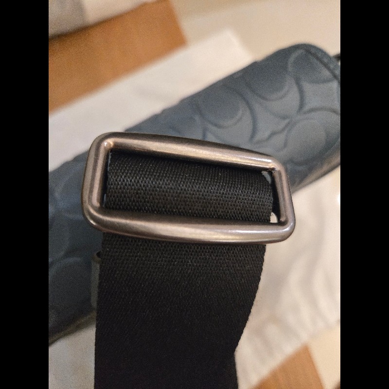 coach 男包 男生斜背包 藍灰色-10