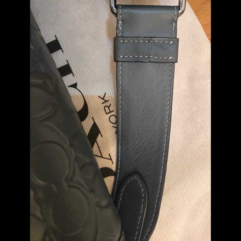 coach 男包 男生斜背包 藍灰色-18