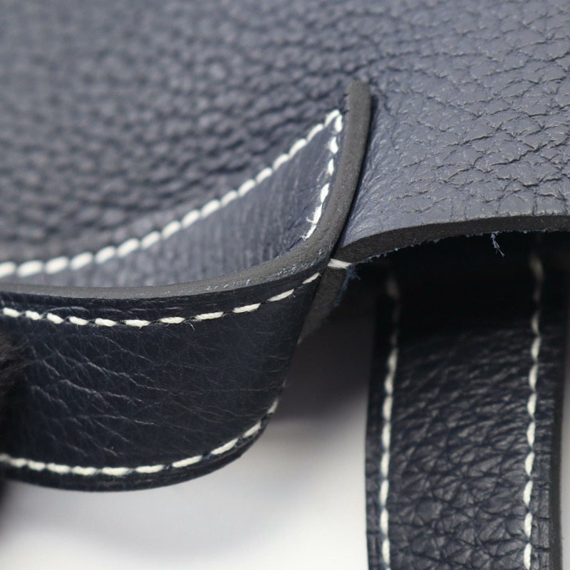 HERMES Cabas Sellier 31 Tote 單肩包 Z Taurillon Clemence 藍色 nuit 二手-6