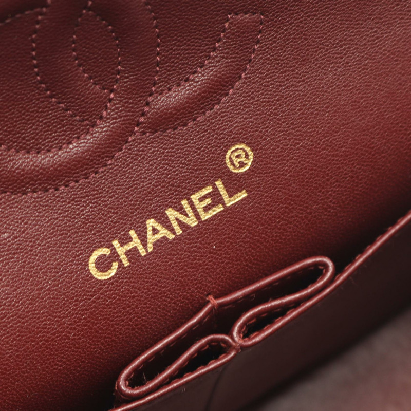 香奈兒 (CHANEL) Matelasse W 翻蓋鏈條肩背包,羊皮材質,黑色,二手,女士款,金色五金-3