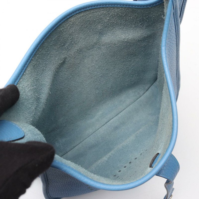 愛馬仕 Evelyne 3 PM 肩挎包 Taurillon Clemence 藍色天堂 SHW-2