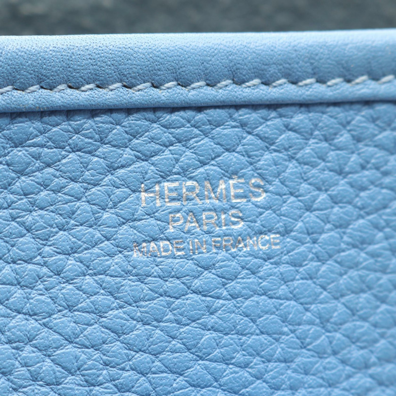 愛馬仕 Evelyne 3 PM 肩挎包 Taurillon Clemence 藍色天堂 SHW-3