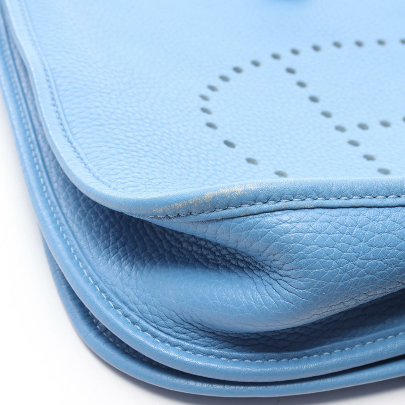 愛馬仕 Evelyne 3 PM 肩挎包 Taurillon Clemence 藍色天堂 SHW-6