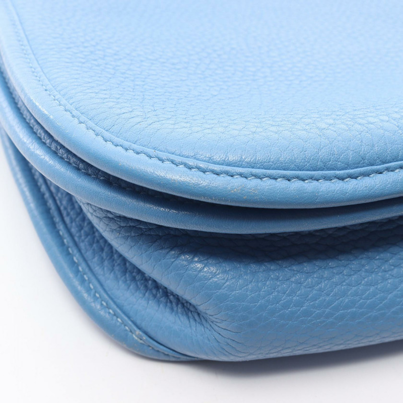 愛馬仕 Evelyne 3 PM 肩挎包 Taurillon Clemence 藍色天堂 SHW-8