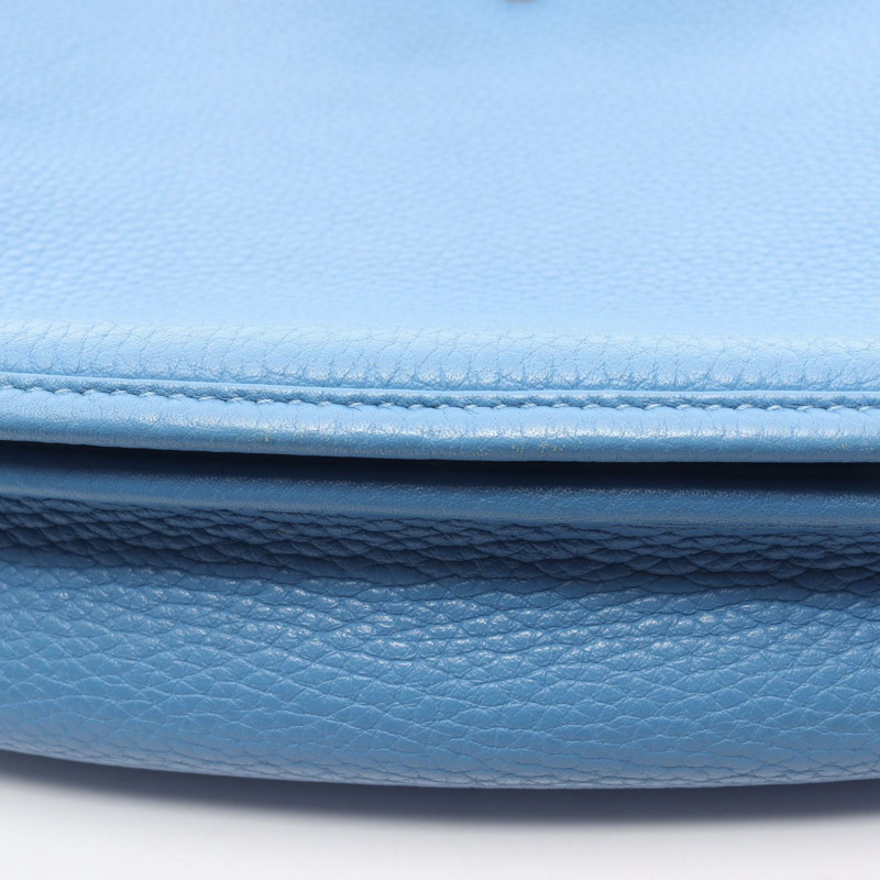 愛馬仕 Evelyne 3 PM 肩挎包 Taurillon Clemence 藍色天堂 SHW-9