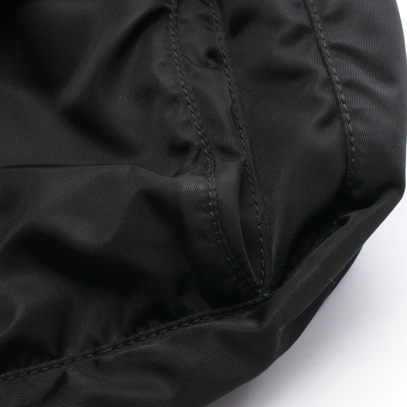 PRADA VELA 斜背單肩包 1BD994 尼龍 Saffiano 皮革 黑色 二手 女士-4