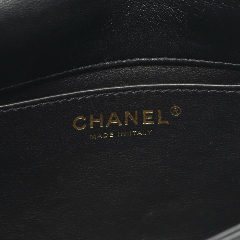 香奈兒 (CHANEL) 絎縫鏈條斜背包 AS3100 羊皮黑色 二手 金色五金-3