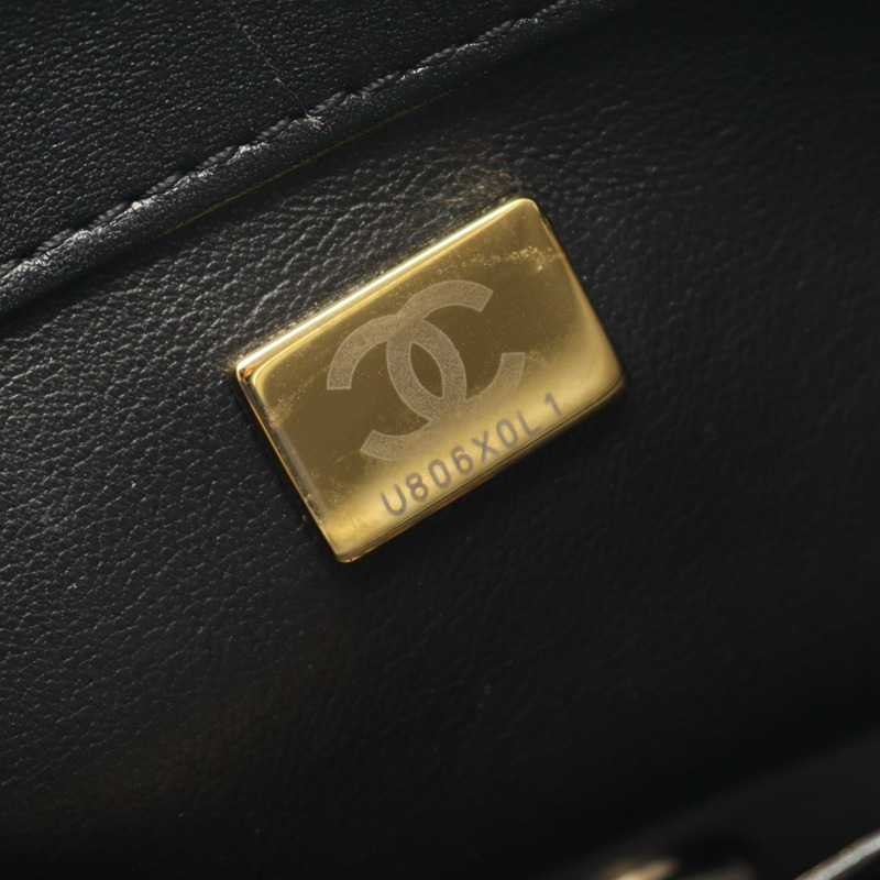 香奈兒 (CHANEL) 絎縫鏈條斜背包 AS3100 羊皮黑色 二手 金色五金-4