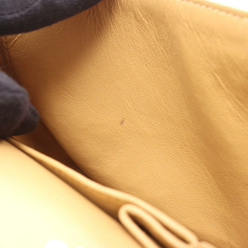 香奈兒 (CHANEL) Matelasse W 翻蓋鏈條單背包 A01112 羊皮 米色 二手 金色五金-5