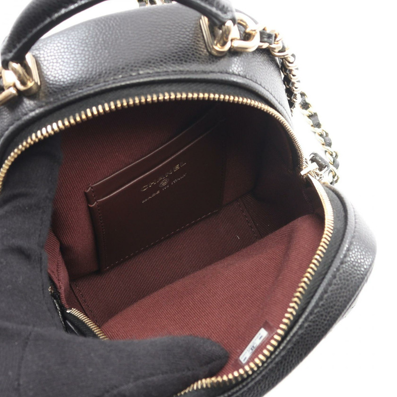 香奈兒 (CHANEL) Matelasse 雙肩包/背包/鏈條肩帶 AP3753 黑色皮革，二手，金色五金-2