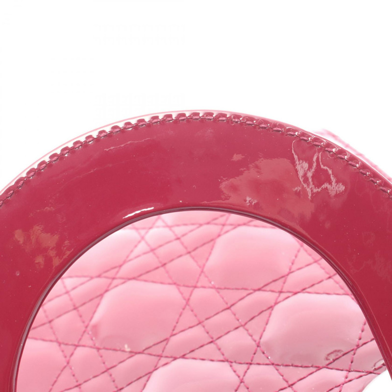 Christian Dior Lady Dior 小號 Cannage 斜背包,漆皮紅二手-4