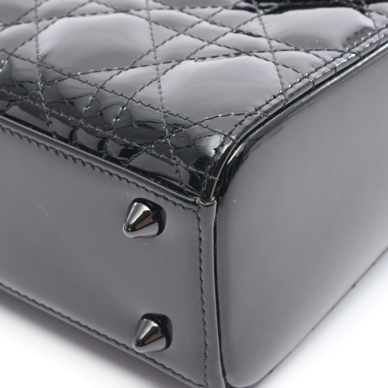 Christian Dior Lady Dior 小號 Cannage 托特斜背包 漆皮 BK-4