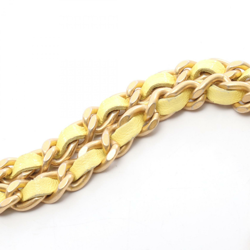 香奈兒 (CHANEL) 絎縫水桶鏈條肩背包 AP4359 皮革 黃色 GHW 二手 女士-5