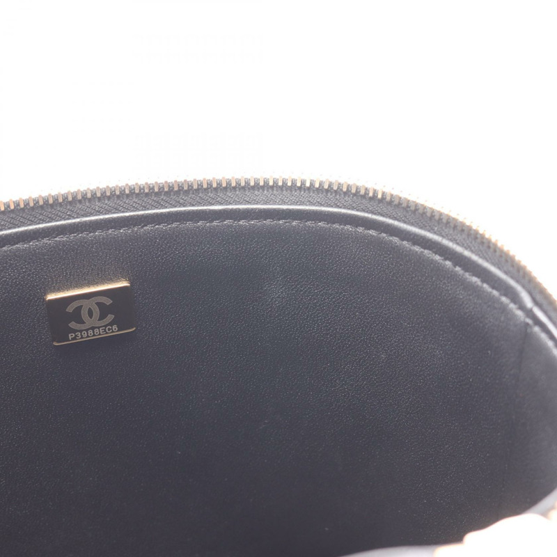 香奈兒 (CHANEL) 絎縫鏈條斜背化妝包 AS1628 羊皮黑色金扣-6