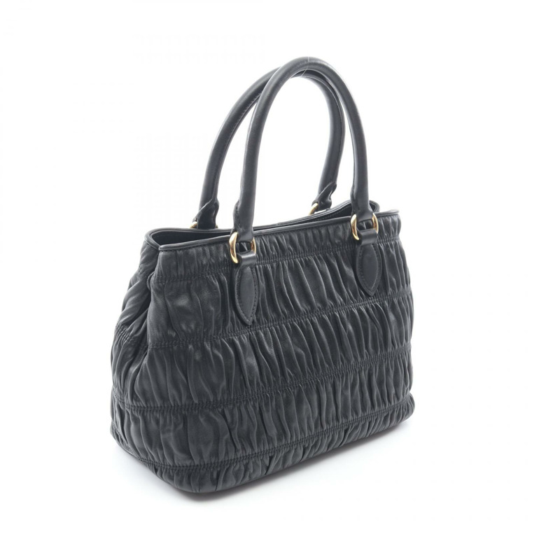 PRADA NAPPA GAUFRE'1 肩挎斜背包 1BA172 黑色真皮二手女款-1