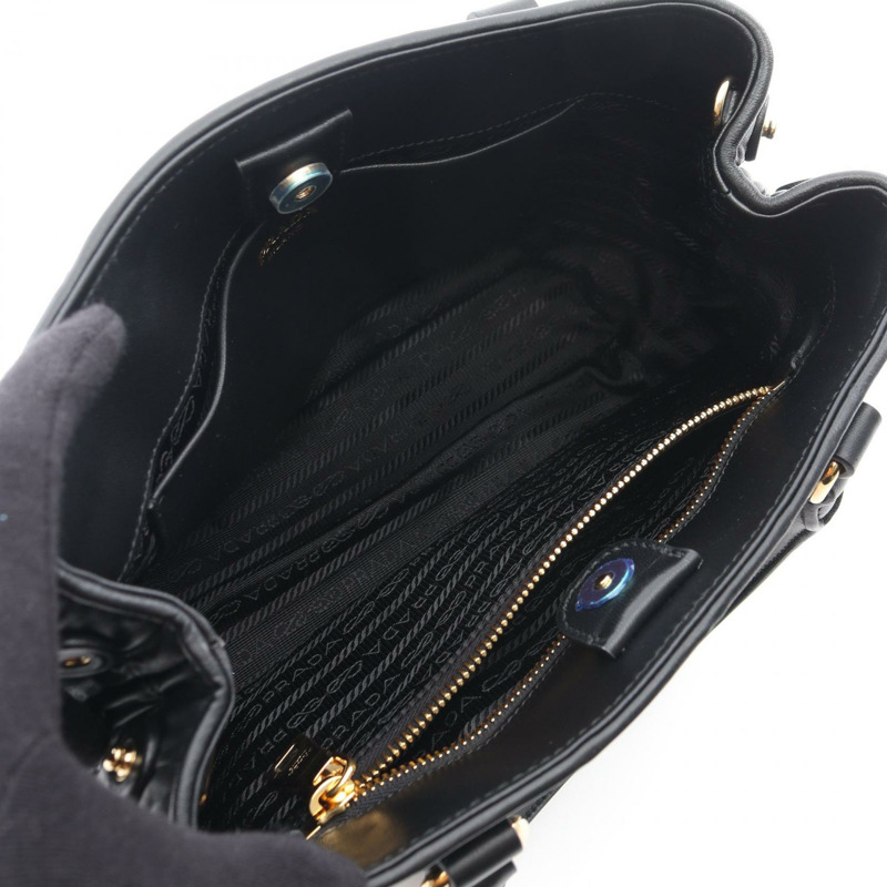 PRADA NAPPA GAUFRE'1 肩挎斜背包 1BA172 黑色真皮二手女款-2