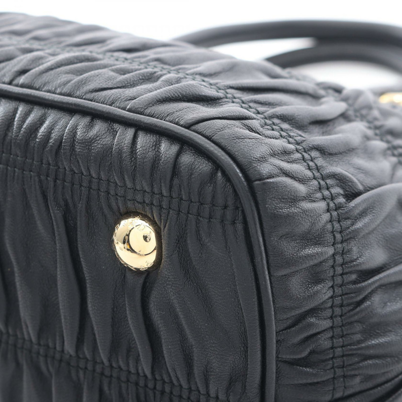 PRADA NAPPA GAUFRE'1 肩挎斜背包 1BA172 黑色真皮二手女款-4