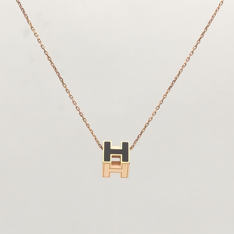 HERMES CagedH項鏈小方塊合金項鏈-1