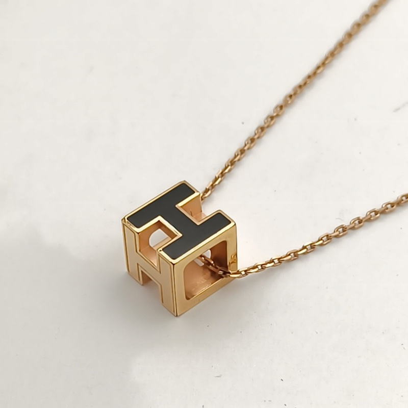 HERMES CagedH項鏈小方塊合金項鏈-2