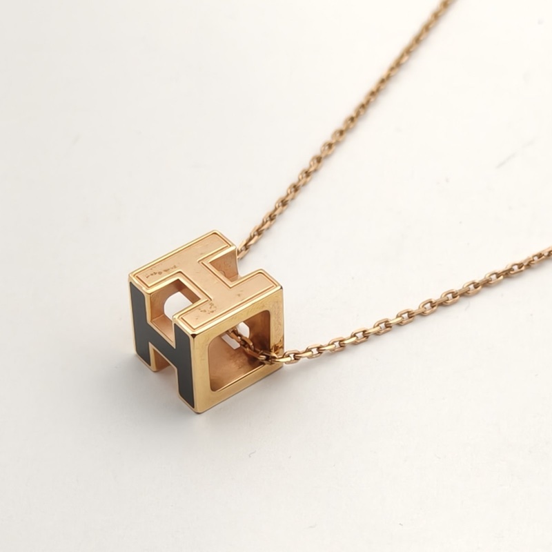 HERMES CagedH項鏈小方塊合金項鏈-3