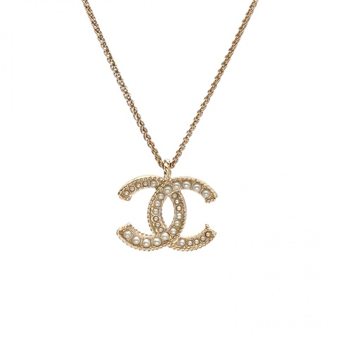 CHANEL 合金雙C珍珠logo項鏈