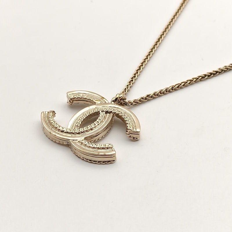 CHANEL 合金雙C珍珠logo項鏈-3