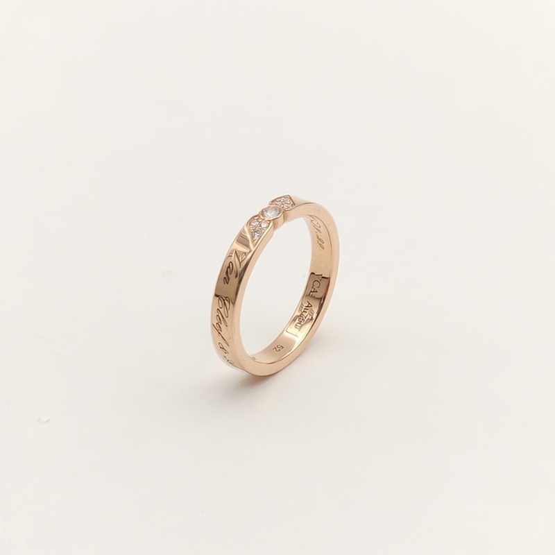 VAN CLEEF&ARPELS 18K玫瑰金鑽石Toujours系列鑲鑽戒指-4