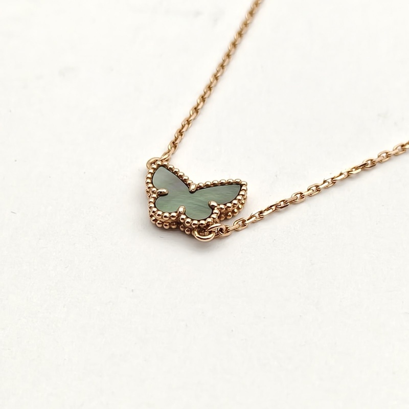 VAN CLEEF&ARPELS 18K玫瑰金灰貝母SweetAlhambra小號蝴蝶手鏈-2