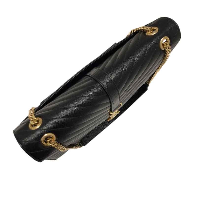 SAINT LAURENT 聖羅蘭 354118 CASSANDRE CHAIN BAG 荔枝皮革 鍊帶 肩背包 黑-7