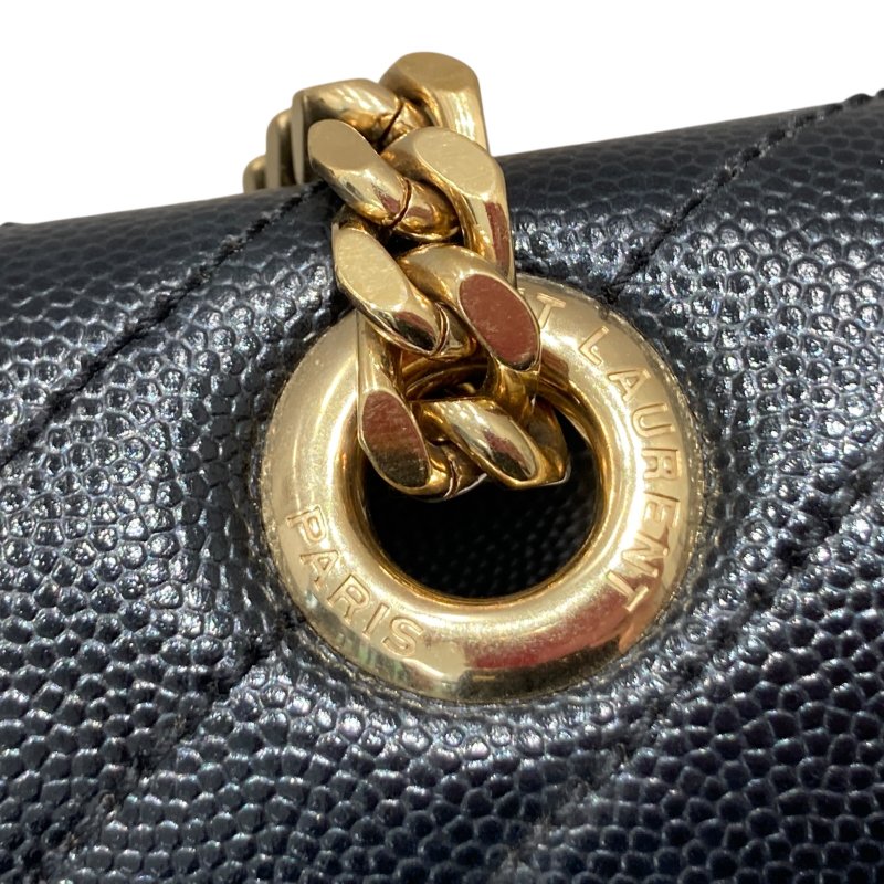 SAINT LAURENT 聖羅蘭 354118 CASSANDRE CHAIN BAG 荔枝皮革 鍊帶 肩背包 黑-19